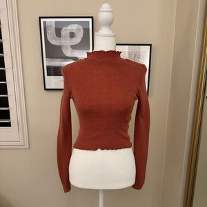 Cropped Mock Turtleneck